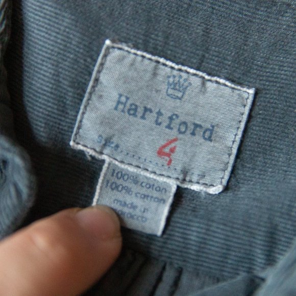 Hartford Dark Gray Concealed Button 100% Cotton Front Collar Shirt Dress Size 4 - Picture 5 of 8